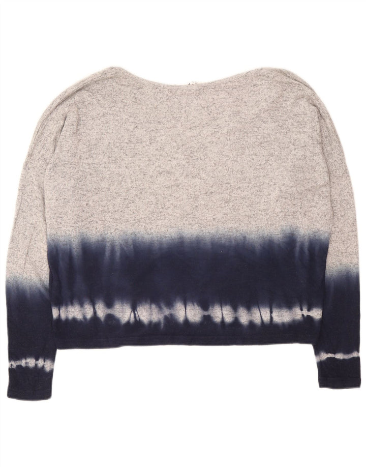 Roxy Haut surdimensionné à manches longues pour femme UK 10 Petit Gris Tie Dye Viscose