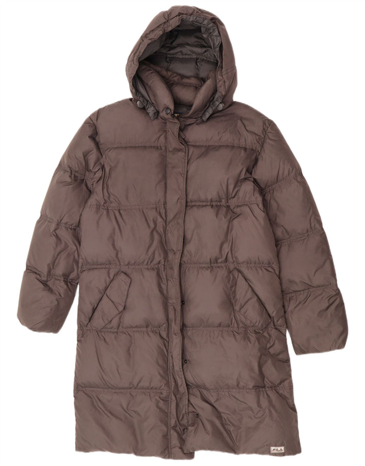 Fila Manteau rembourré à capuche pour femme IT 44 Nylon gris moyen