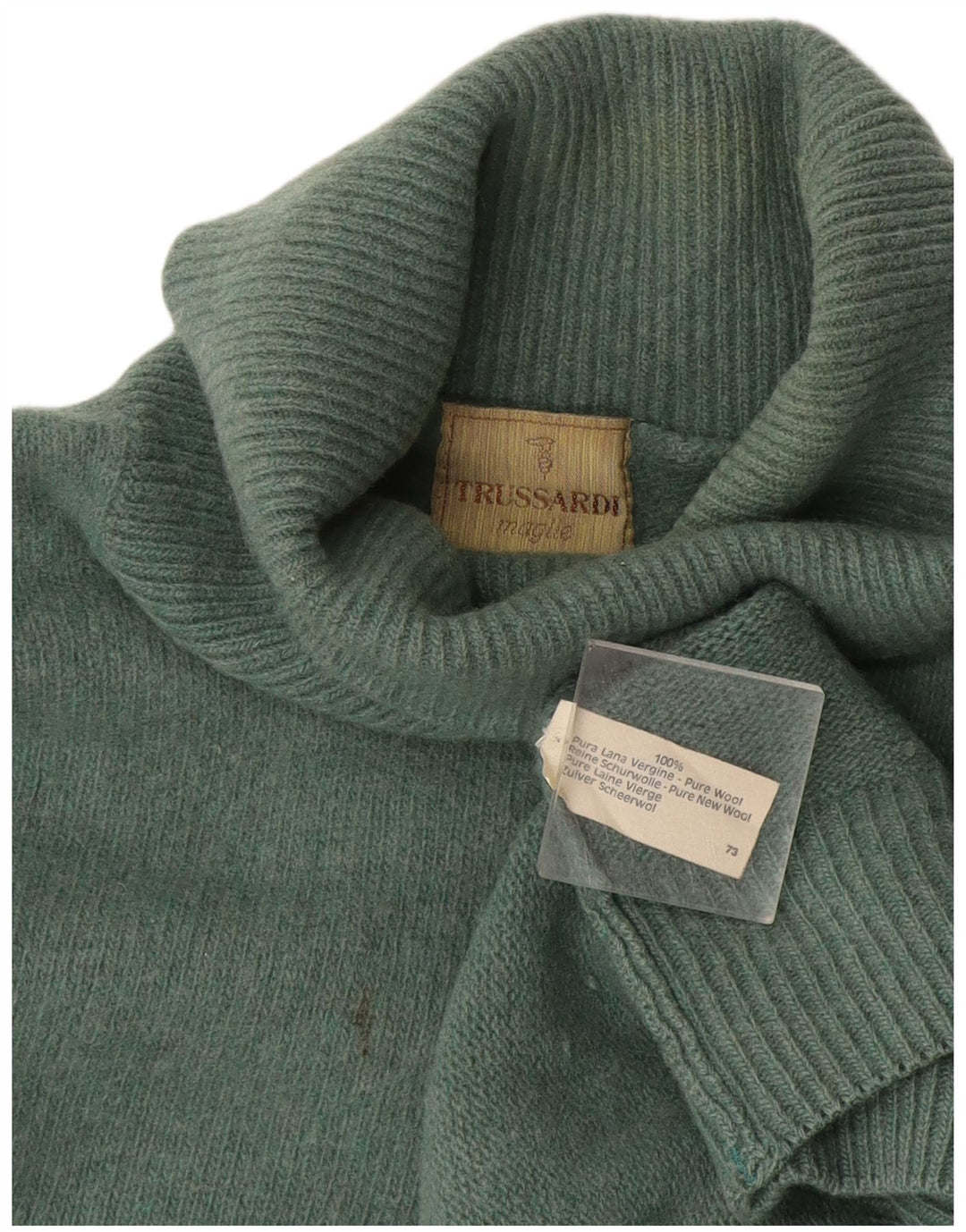 Trussardi Pull Col Roulé Laine Vert Moyen |