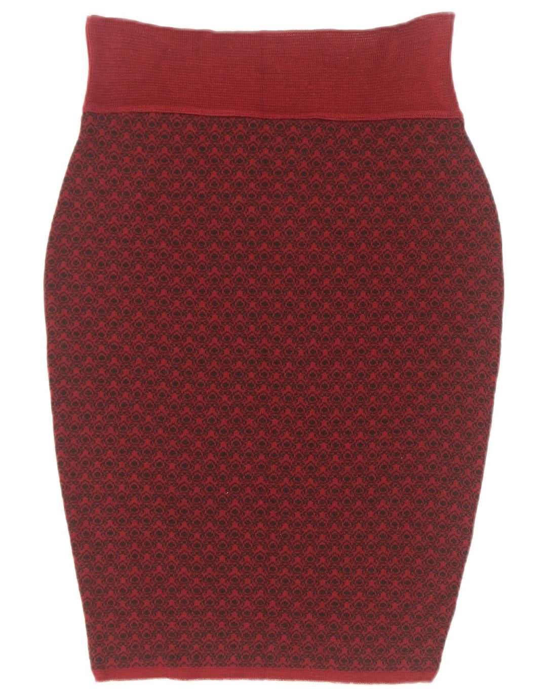 Jupe crayon à motif abstrait pour femme Sevres IT 44 Medium W28 laine bordeaux