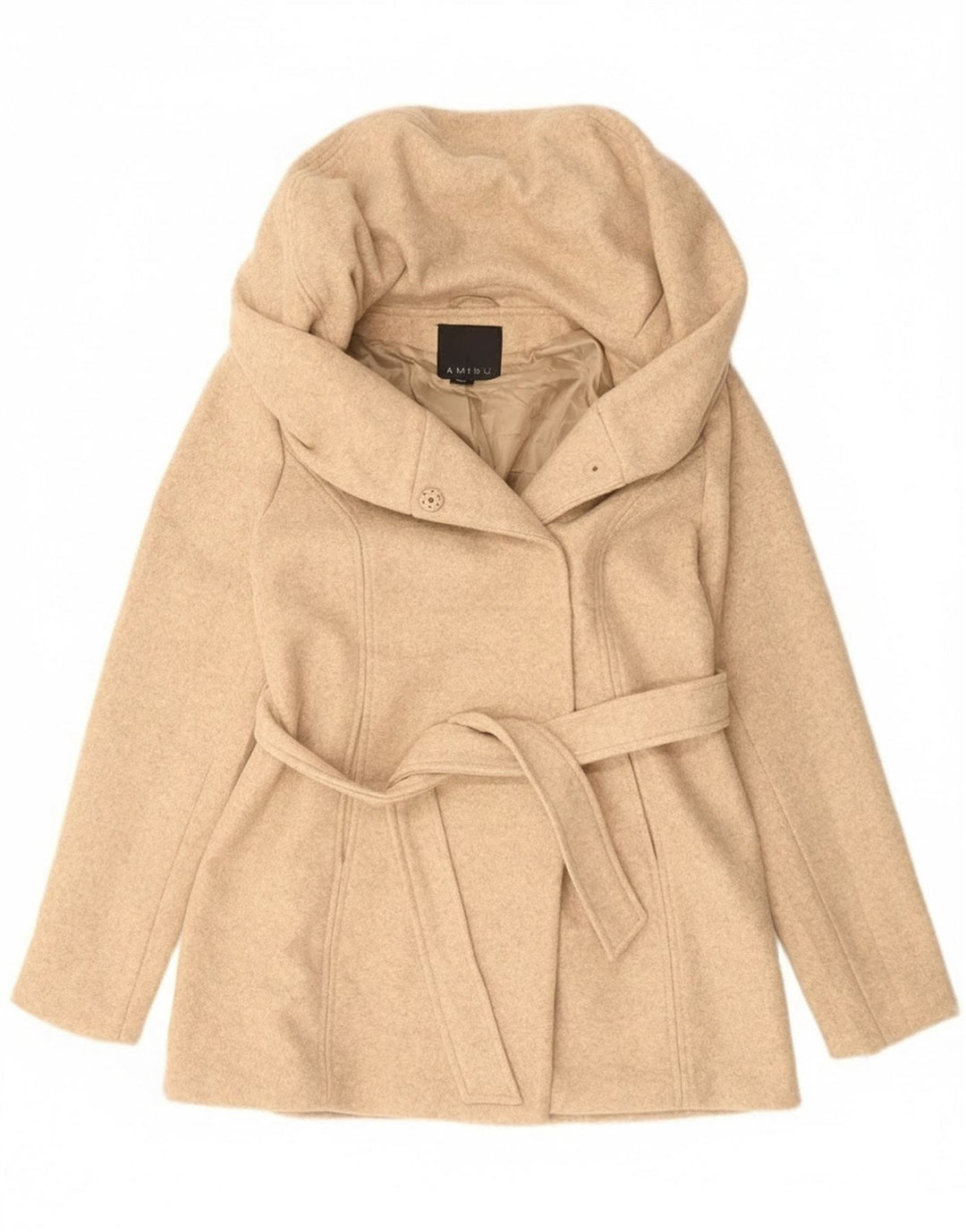 AMISU Pardessus Femme EU 40 Polyester Beige Moyen
