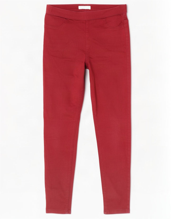 Marks & Spencer Jean Jegging Femme UK 12 Moyen W30 L28 Coton Rouge