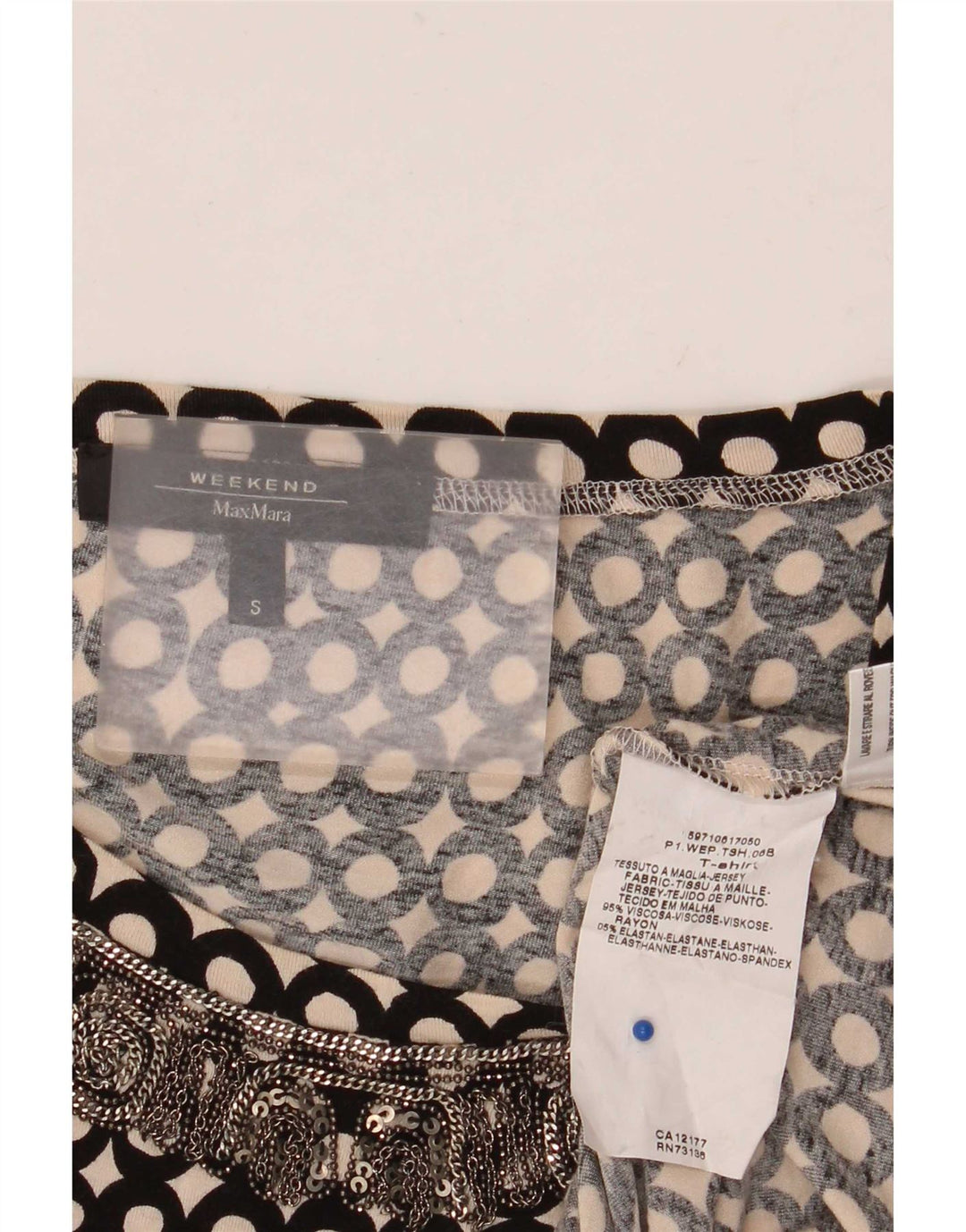 Max Mara Womens Weekend Blouse Top UK 10 Small Viscose à pois noirs