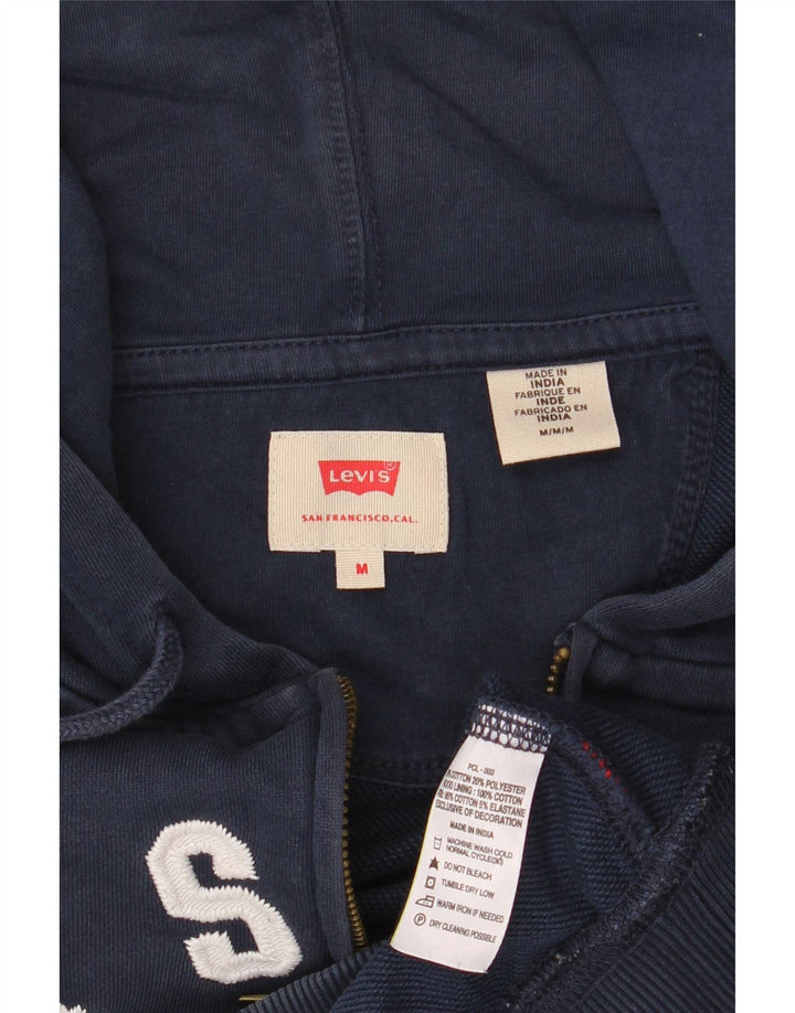 LEVI'S Sweat à Capuche Zippé Graphique Homme Bleu Marine Moyen Coton