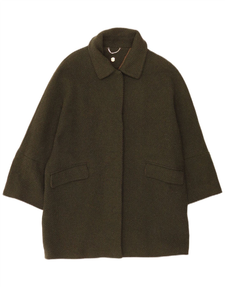 Massimo Dutti Manteau surdimensionné pour femme UK 10 Petite laine kaki