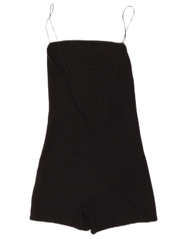 ZARA Combishort sans manches pour femme UK 14 Medium Noir Coton Moderne