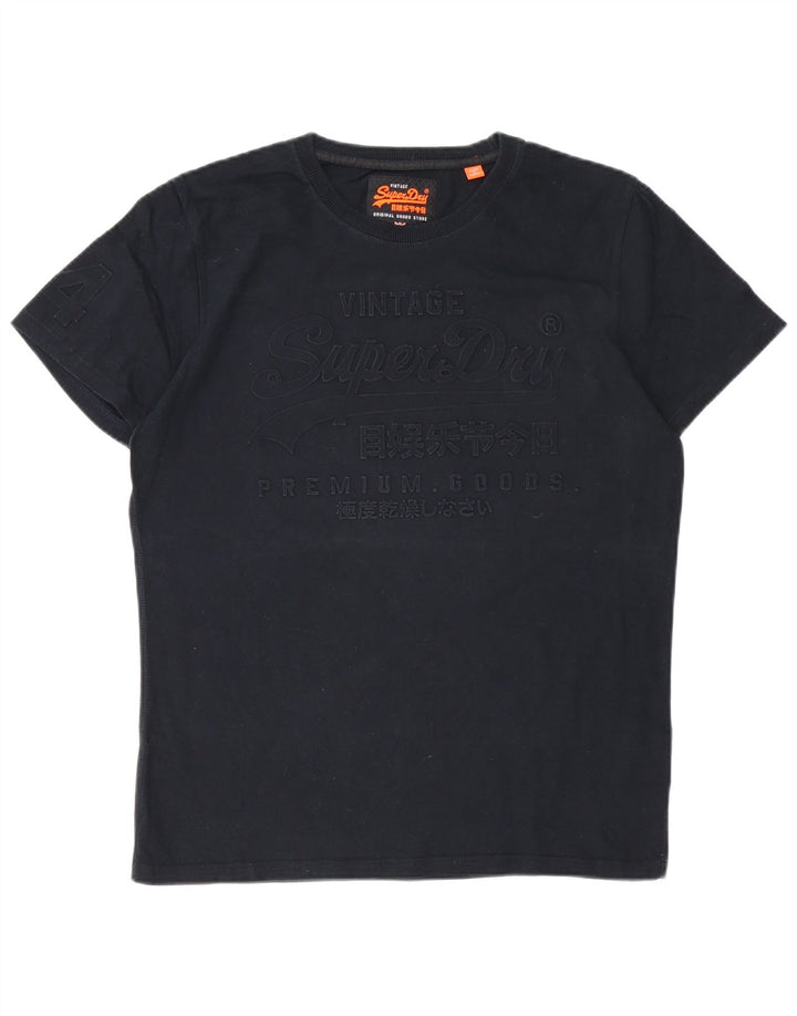 SUPERDRY T-Shirt Graphique Homme Top XL Noir Coton