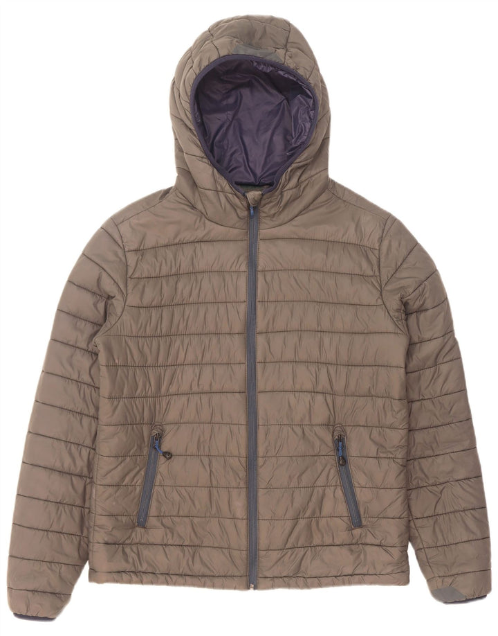 North Sails Veste matelassée à capuche pour hommes UK 36 Small Grey Nylon