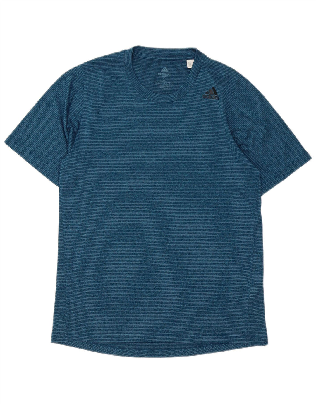 Adidas Hommes Climalite T-Shirt Haut Petit Bleu Marine Rayé Polyester