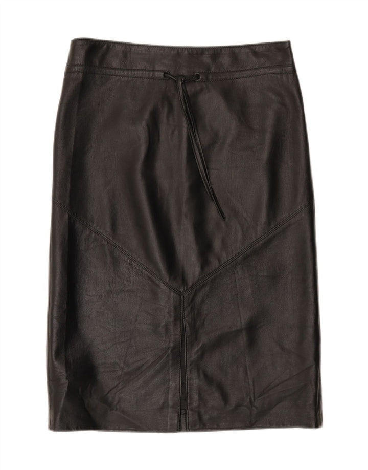 jupe en cuir femme vintage IT 44 Medium W30 Cuir noir