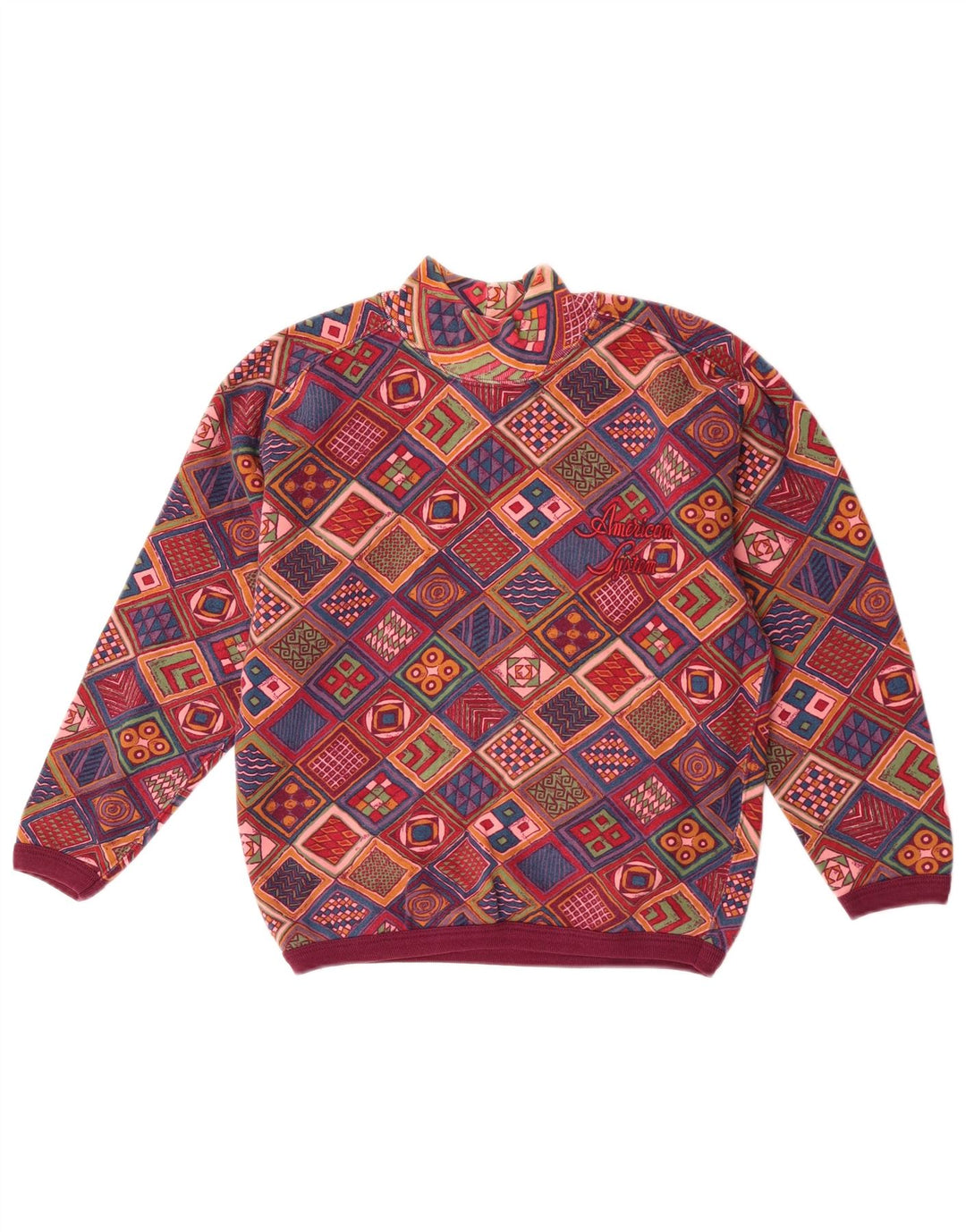 American System Sweat-shirt pour femme UK 6 XS Patchwork multicolore