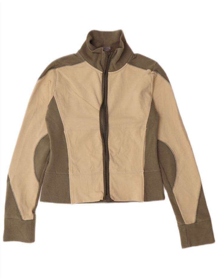 NIKE Veste de survêtement courte pour femme UK 8/10 Small Beige Colourblock