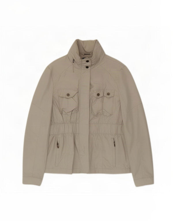 Zara Veste utilitaire à capuche pour femme UK 14 Large Beige Polyester