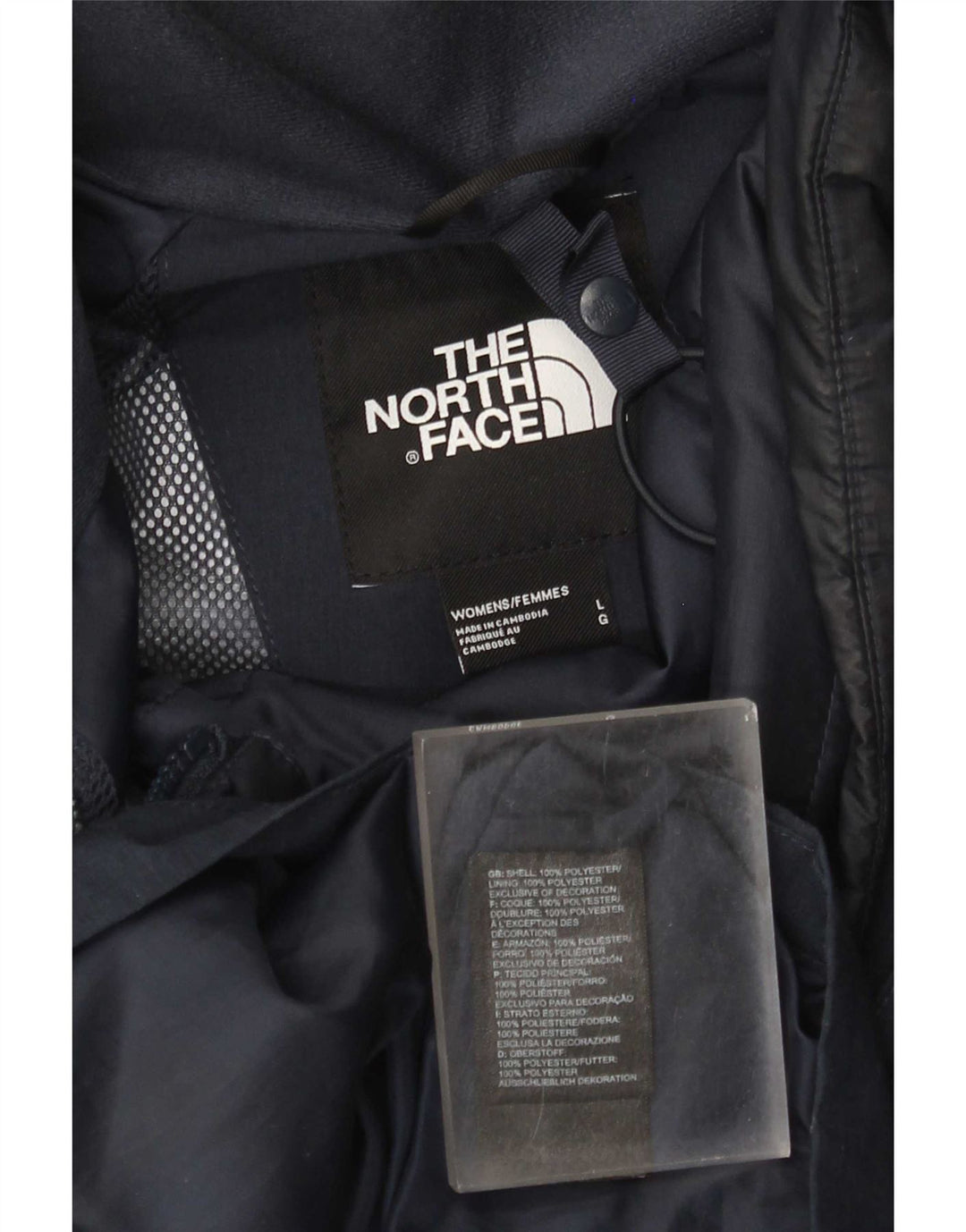 The North Face Veste de pluie à capuche pour femme UK 16 Large Bleu Marine Polyester