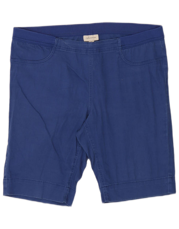 Marks & Spencer Short décontracté autographe pour femme UK 16 Large W40 Bleu Coton