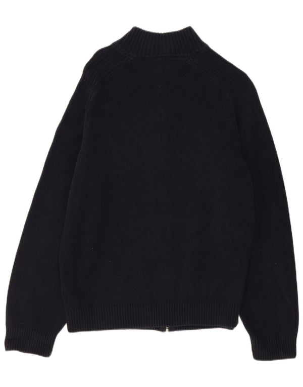 Tommy Hilfiger Pull cardigan zippé pour femme UK 18 XL Bleu marine Coton