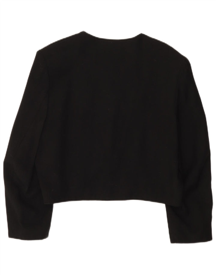 Cinnamon Veste blazer courte à 4 boutons et manches 3/4 pour femme EU 38 Noir moyen