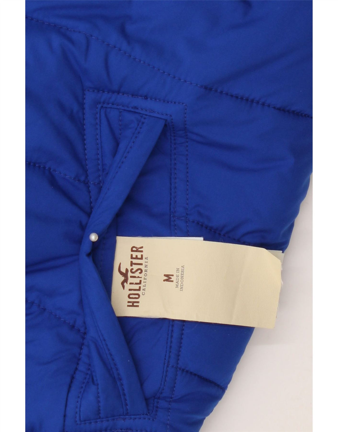 Hollister Gilet rembourré réversible pour homme UK 38 Bleu marine moyen Polyester