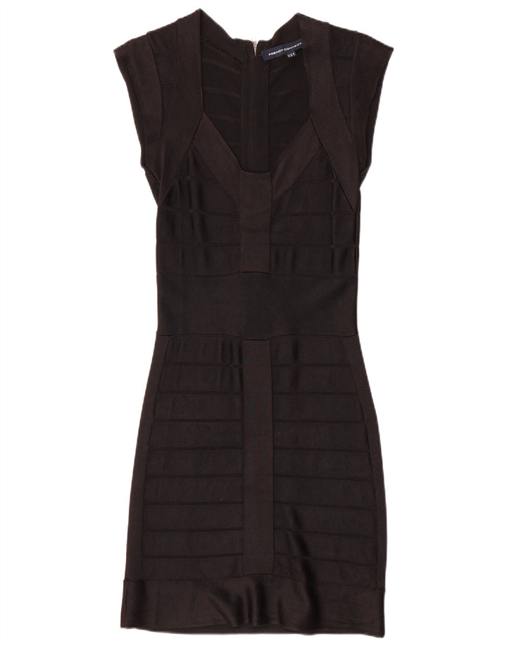 French Connection Robe fourreau pour femme UK 10 Small Noir Viscose
