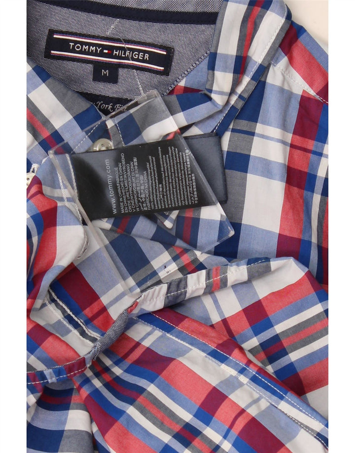 TOMMY HILFIGER Chemise à Manches Courtes New York Fit Homme Bleu Moyen Carreaux