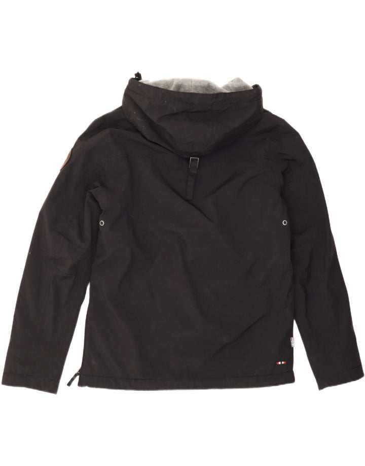 Napapijri Veste Anorak à capuche graphique pour homme UK 38 Medium Noir Polyester