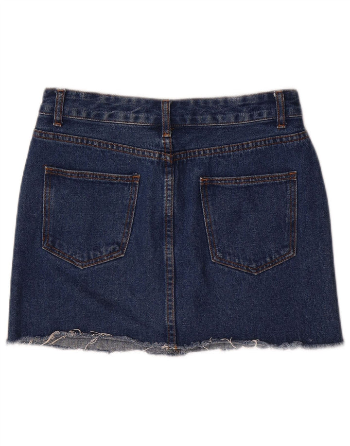 vintage Femme Mini Denim Jupe Moyen W28 Bleu Coton