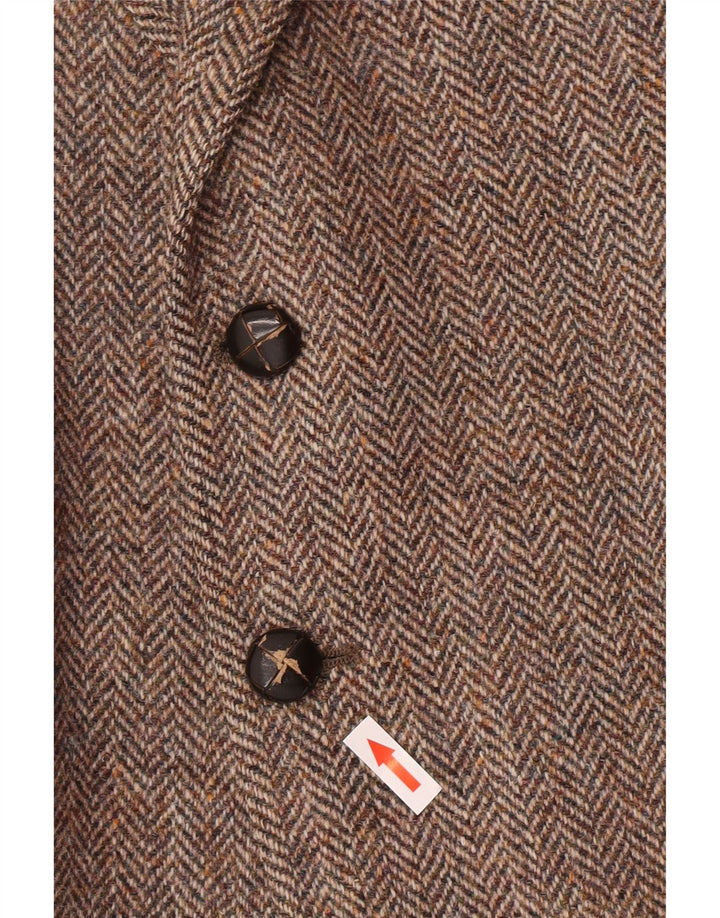 St Michael Veste blazer à 2 boutons pour homme UK 38 en laine à chevrons marron moyen