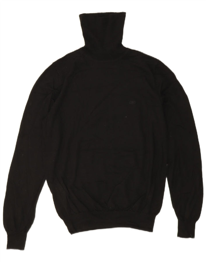 Jaeger Pull col roulé pour femme UK 14 Laine mérinos noir moyen