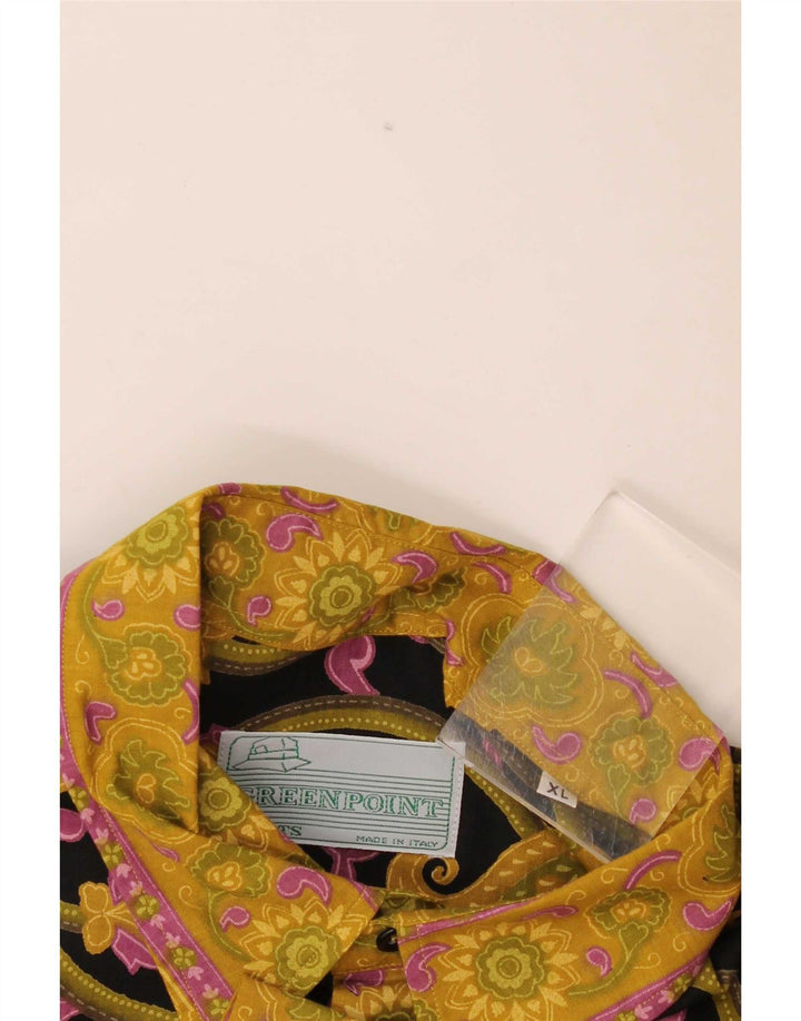 vintage Chemise à manches courtes pour hommes XL Noir Paisley