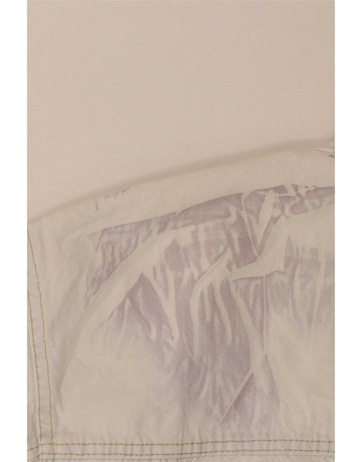 Kenny S Veste en jean surdimensionnée pour femme UK 10 Petit coton blanc