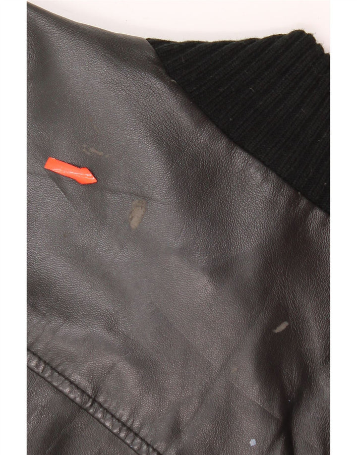 Conbipel Veste en Cuir Bomber Homme IT 48 Cuir Noir Moyen