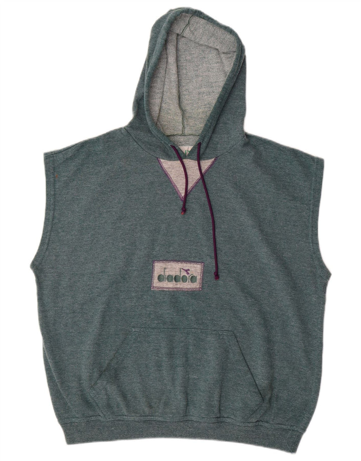 DIADORA Pull à capuche sans manches pour homme en coton bleu moyen