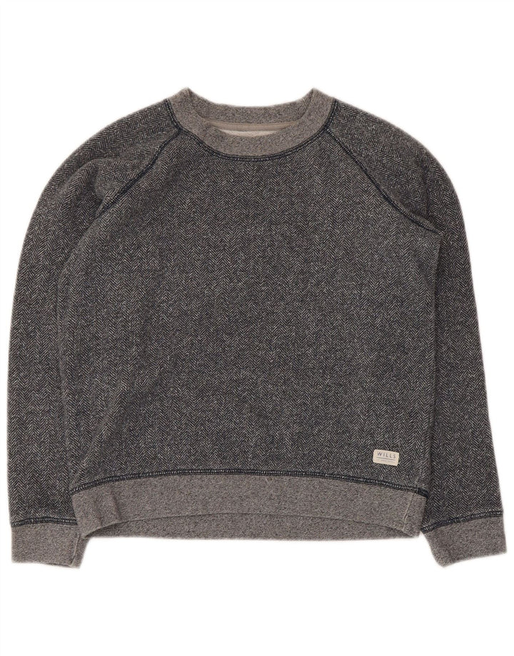 Jack Wills Sweat-shirt court pour femme UK 10 Petit chevron gris