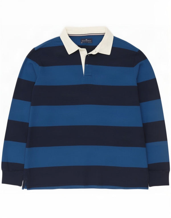 Marks & Spencer Polo de rugby Blue Harbour pour homme 2XL rayé bleu marine