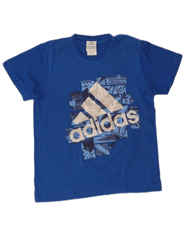Adidas T-Shirt Graphique Homme Bleu Moyen Coton