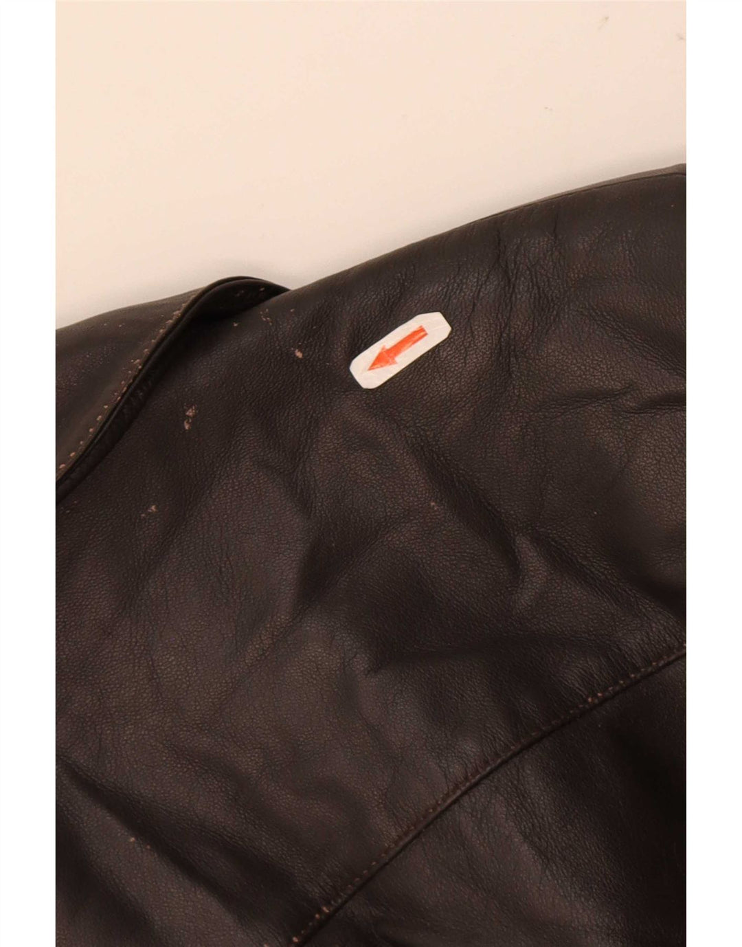 veste en cuir femme vintage UK 10 Petit Brun