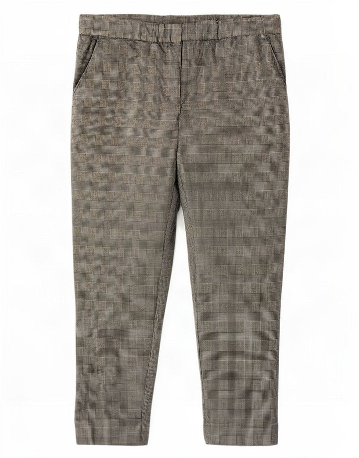 Cos Pantalon court femme EU 40 Medium W32 L24 Laine à carreaux gris