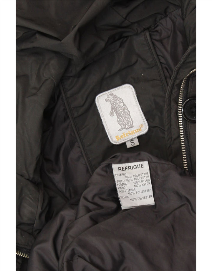 REFRIGUE Parka à capuche pour femme UK 10 Small Noir Polyester