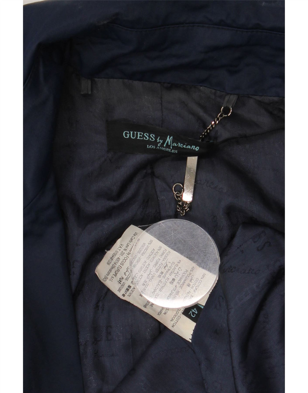 Guess By Marciano Trench Femme IT 42 Coton Bleu Marine Moyen