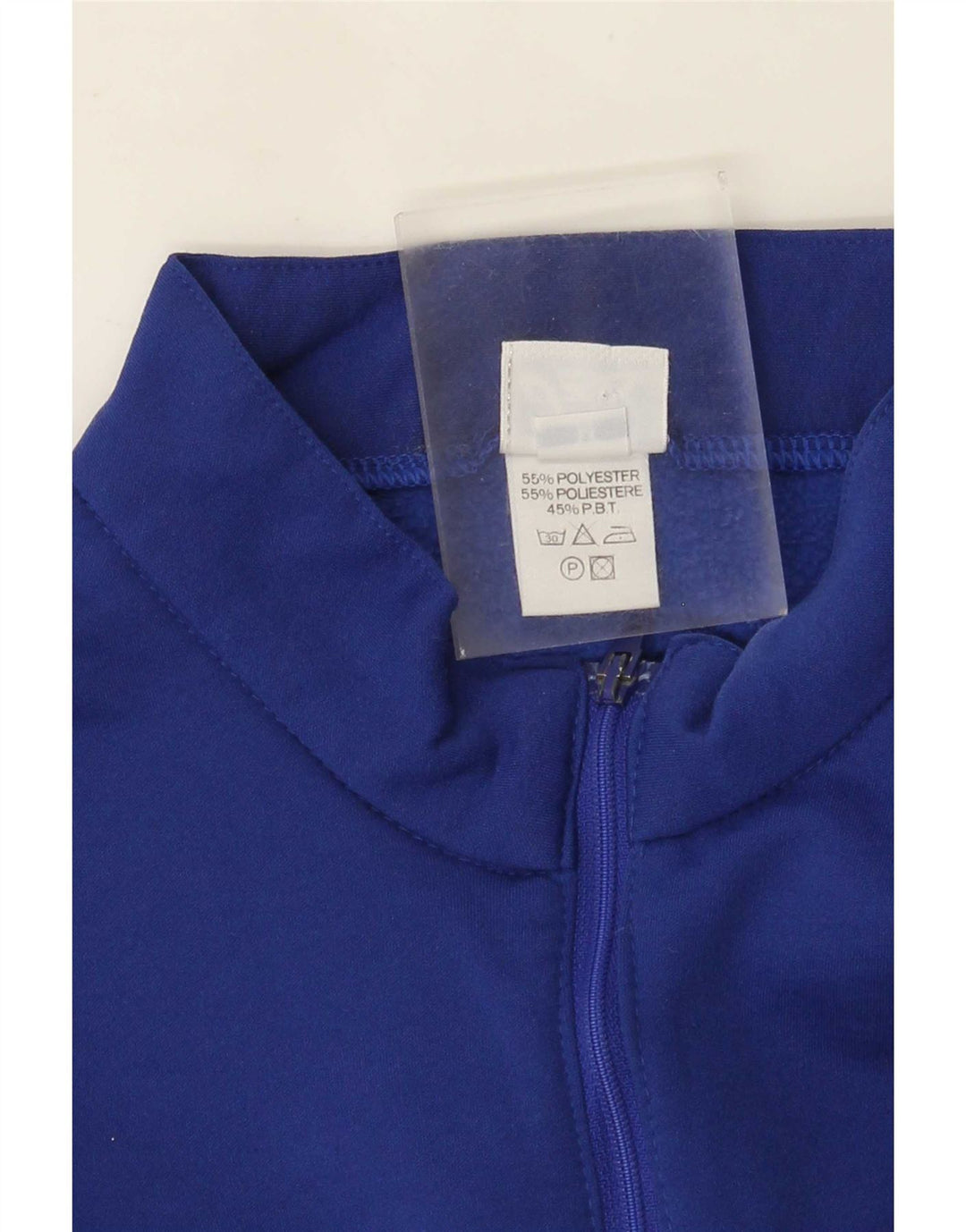 Asics Sweat-Shirt Col Zippé Homme Bleu Moyen Polyester Colorblock