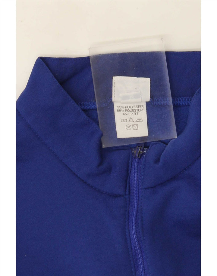 Asics Sweat-Shirt Col Zippé Homme Bleu Moyen Polyester Colorblock