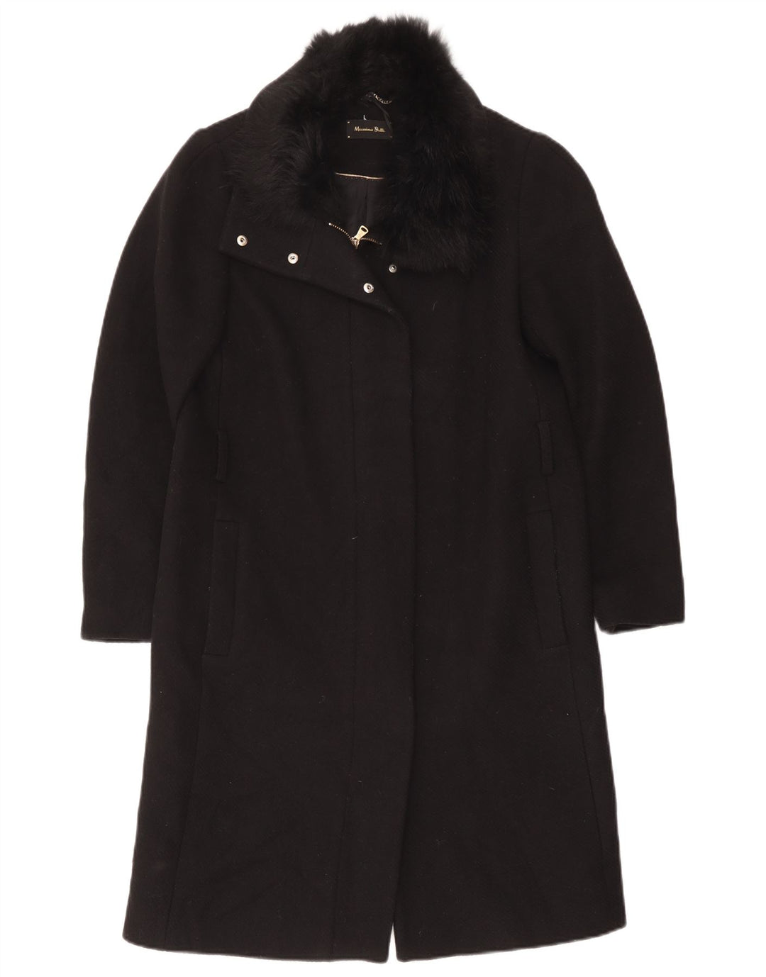 Massimo Dutti Manteau Femme EU 40 Moyen Noir