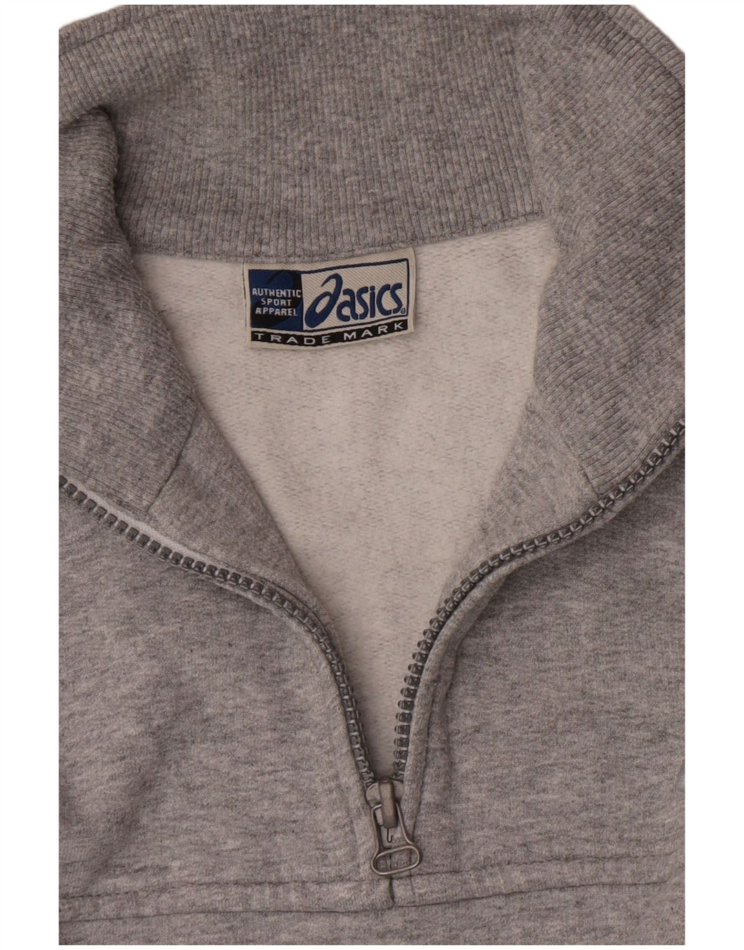 Asics Sweat-shirt à col zippé pour hommes, grand gris, coton