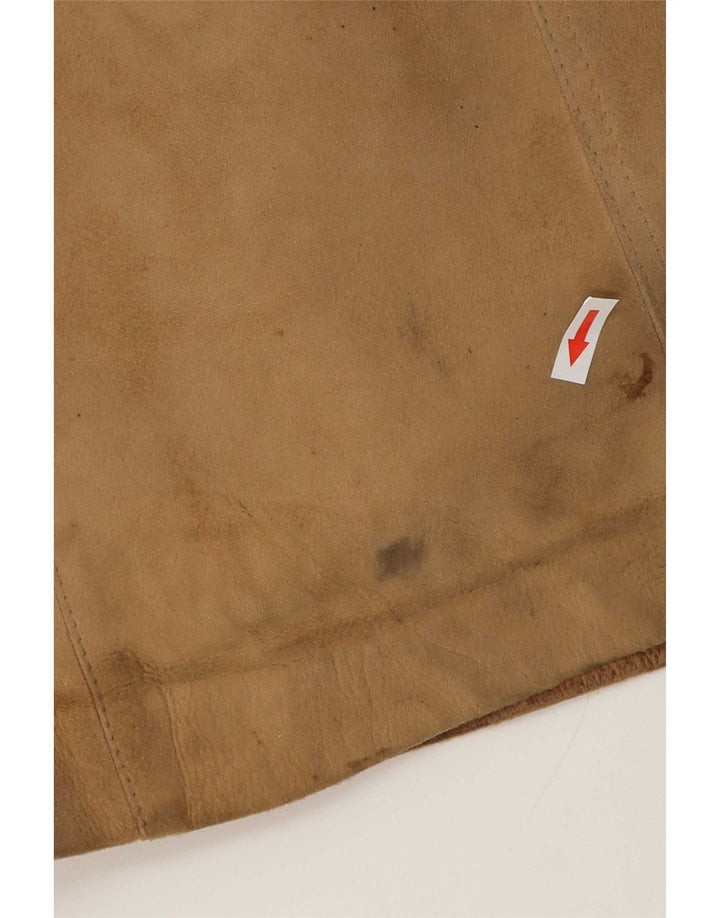 manteau en peau de mouton femme vintage UK 14 Cuir beige moyen