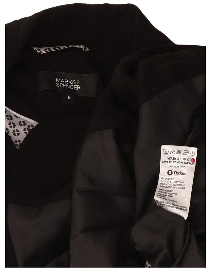 Marks & Spencer Veste blazer à 2 boutons pour femme UK 8 Small Noir Polyester