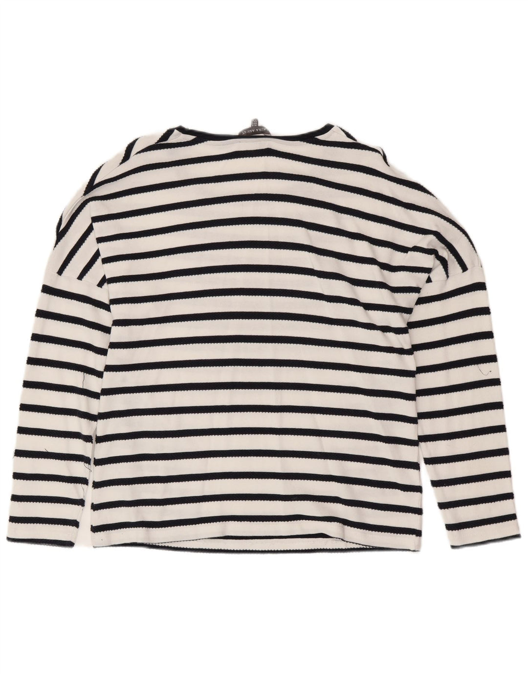 LAURA ASHLEY Chemisier Femme Top UK 16 Grand Coton Rayé Blanc