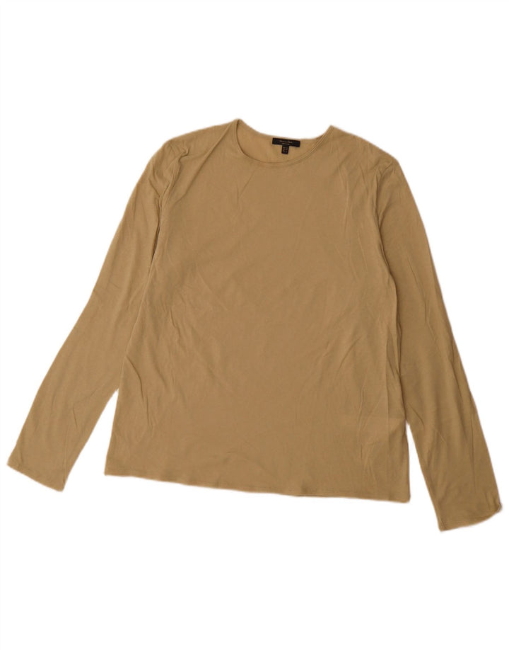 Massimo Dutti Haut à manches longues pour femme en coton beige moyen UK 44