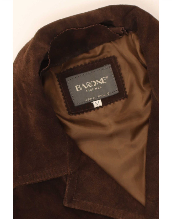Barone Veste en daim pour homme UK 38 Cuir marron moyen