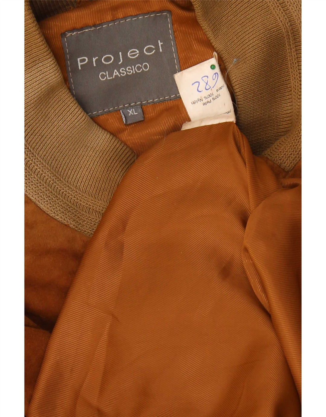 Project Classico Veste Bomber en Daim pour Homme UK 42 XL Cuir Marron