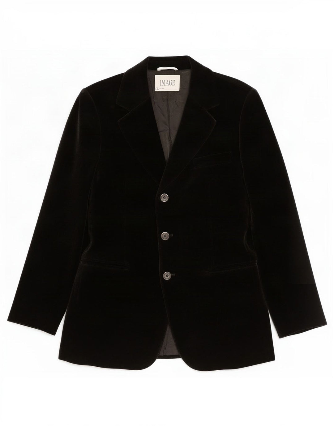 vintage Femmes 3 Bouton Velours Blazer Veste UK 14 Moyen Noir